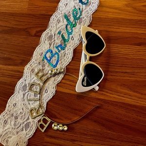 Bride to Be Sash, headband, & sunglasses LOT